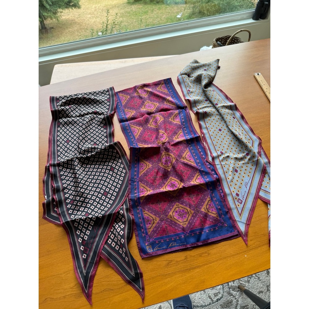 Ann Klein silk scarves.   Lot of 3